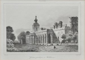 Pohled na gotickou galerii ve paláci Wilanów od Augustin François Lemaitre