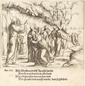 Kristus nařizuje apoštolům jejich poslání, 1548. od Augustin Hirschvogel