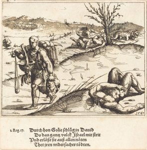 David sťal Goliáše, 1547. od Augustin Hirschvogel