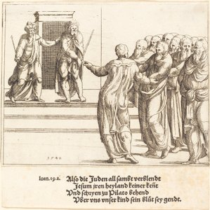 Ecce Homo a Židé popírají Krista, 1548. od Augustin Hirschvogel