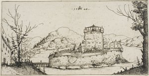 Pevnost v jezeře od Augustin Hirschvogel