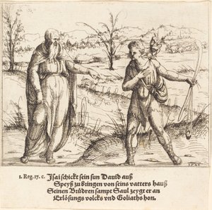Jesse posílá Davida svým bratrům a Saulovi, 1548. od Augustin Hirschvogel