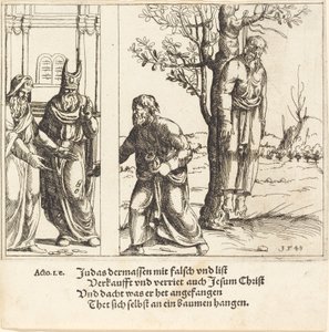 Jidáš vrací třicet stříbrných od Augustin Hirschvogel