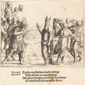 Melchizedek s chlebem a vínem, 1547. od Augustin Hirschvogel