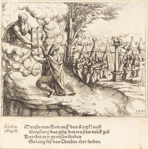 Mojžíš přijímá tabulky, 1548. od Augustin Hirschvogel
