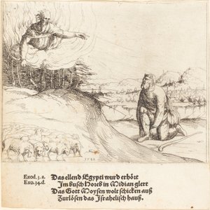 Mojžíš a hořící keř, 1548. od Augustin Hirschvogel