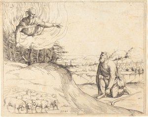 Mojžíš a hořící keř, 1548. od Augustin Hirschvogel