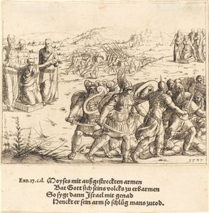 Mojžíš s nataženýma rukama, 1547. od Augustin Hirschvogel