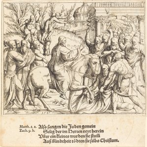 Vjezd do Jeruzaléma od Augustin Hirschvogel