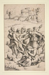 The Massacre of the Innocents (střední list ze série 3 listů) od Augustin Hirschvogel