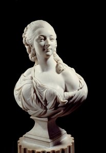 Busta Jeanne Becu, hraběnky (nebo paní) z Barry (1743-1793). Socha od Augustina Pajou (1730-1809)