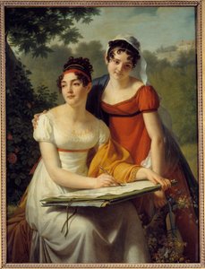 Portrét dam Duval. Obraz od Jacquese Augustina Catherine (Jacques-Augustin-Catherine) Pajou (1766-1828)