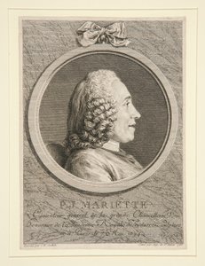 Portrét P.J. Mariette od Augustin de Saint-Aubin