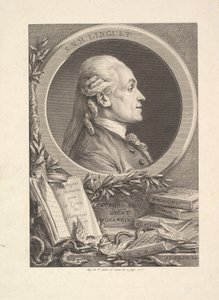 Portrét Simon-Nicolas-Henri Linguet, 1773 od Augustin de Saint Aubin