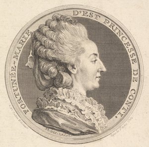 Tisk portrétní medaile Fortunée-Marie dEst, princezny z Conti, 1781. od Augustin de Saint Aubin