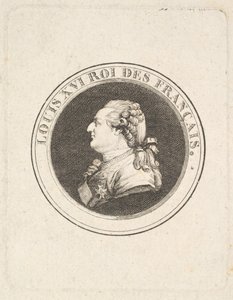 Tisk portrétní medaile Ludvíka XVI., možná 1789-90. od Augustin de Saint Aubin