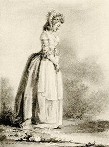 Studie mladé dámy od Augustin de Saint Aubin
