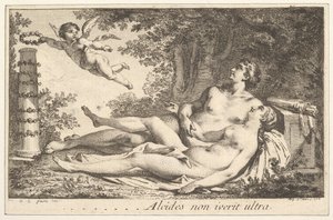 Miniatura vedle jména Aug. de St. Aubin Vignette vedle jména Augustin de S..., 1762. od Augustin de Saint Aubin