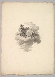 Viněta s mincí na obláčku s růžemi vlevo a holubicemi pod a vpravo..., 1778-80. od Augustin de Saint Aubin