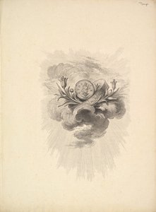 Viněta s medailí s vyobrazením Harpokrata a lotosových květů, svazek I, strana 12, z D..., 1778-80. od Augustin de Saint Aubin