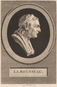 Jean-Jacques Rousseau od Augustin de Saint Aubin after Jean Antoine Houdon