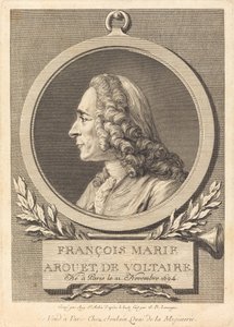 Francois Marie Arouet od Voltaira od Augustin de Saint Aubin after Jean Baptiste Lemoyne II