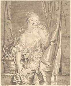 Polibek odeslán od Augustin de Saint Aubin after Jean Baptiste Greuze