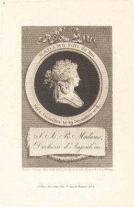 Marie-Thérèse-Charlotte, vévodkyně z Angoulême od Augustin de Saint Aubin after Piat Joseph Sauvage