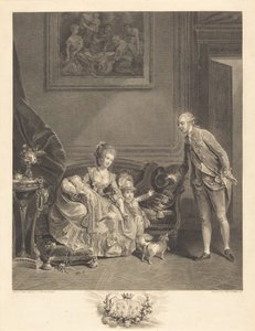 Vévoda z Chartres, jeho manželka a děti od Augustin de Saint Aubin and Isidore Stanislas Helman
