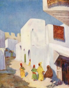 Ulice v Tangeru (barevná litografie)