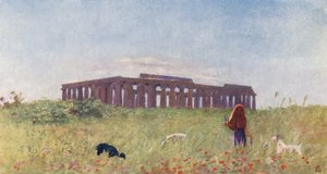 Bazilika v Paestu (barevná litografie) od Augustine Fitzgerald