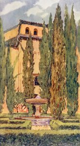 Lindaraxův dvůr, Alhambra (barevná litografie)