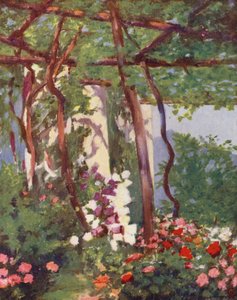 Zahrada, Villa Palumbo, Ravello (barevná litografie)