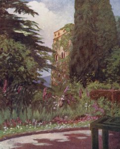 Zahrada Palazzo Ruffolo, Ravello (barevná litografie) od Augustine Fitzgerald