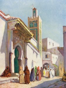 Velká mešita, Tanger (barevná litografie)