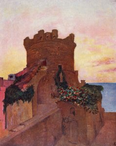 Torrione, Forio, Ischia (barevná litografie)