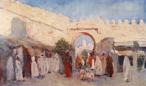 Městská brána, Kairouan (barevná litografie) od Augustine Fitzgerald