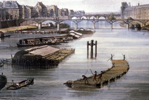 Nákladní doprava v Paříži, asi 1810 (rytina) od Augustus Charles (after) Pugin