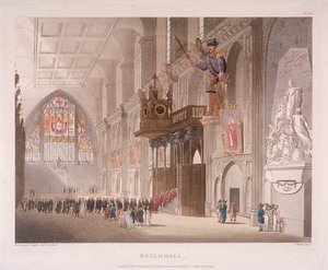 Guildhall, Londýn, 1808 od Augustus Charles Pugin, Thomas Rowlandson