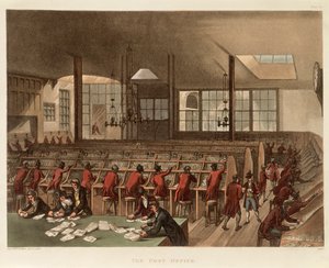 Pošta, c1808 od Augustus Charles Pugin, Thomas Rowlandson