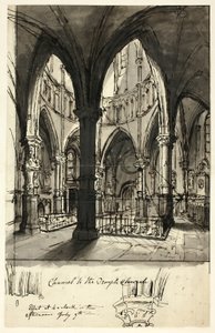 Kněžiště do chrámového kostela od Augustus Charles Pugin