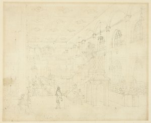 Studie pro Chapel of the Philanthropic Society, z Microcosm of London od Augustus Charles Pugin