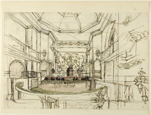 Studie pro Court of Common Pleas, Westminster Hall, z mikrokosmu Londýna od Augustus Charles Pugin