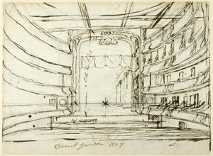 Studie pro Covent Garden Theatre, z Microcosm of London od Augustus Charles Pugin