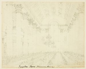 Studie pro Egyptian Hall Mansion House, od Microcosm of London od Augustus Charles Pugin