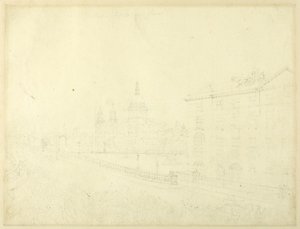 Studie k požáru v Londýně, od Microcosm of London od Augustus Charles Pugin