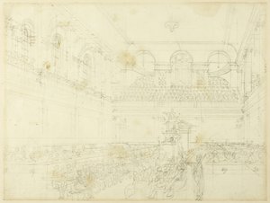 Studie pro Foundling Hospital, kaple, z mikrokosmu Londýna od Augustus Charles Pugin