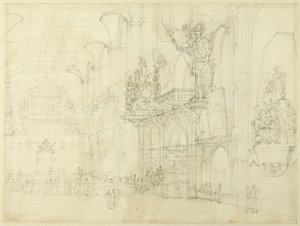 Studie pro Guild Hall, z Microcosm of London