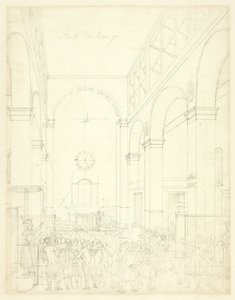 Studie pro burzu cenných papírů z mikrokosmu Londýna od Augustus Charles Pugin