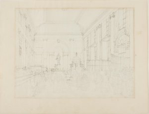 Studium pro Great Hall, Bank of England od Augustus Charles Pugin